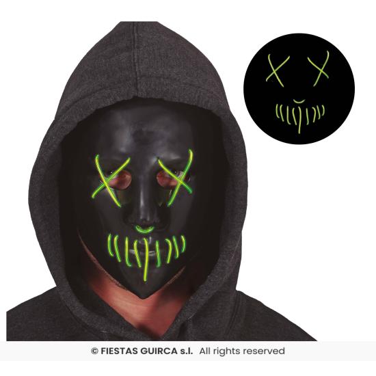 Mascara negra con luz, pvc