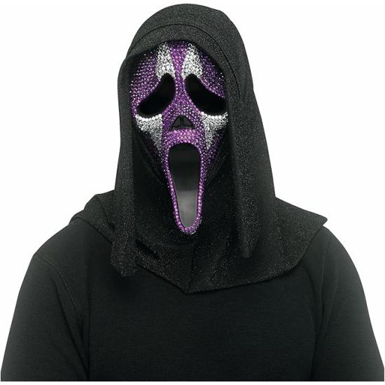 Máscara Brillante de Bufón Ghost Face – Terror con Estilo y Brillo