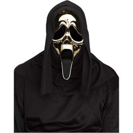Máscara Ghost Face® Gold Chrome con Cubierta – PVC Duro Cromado