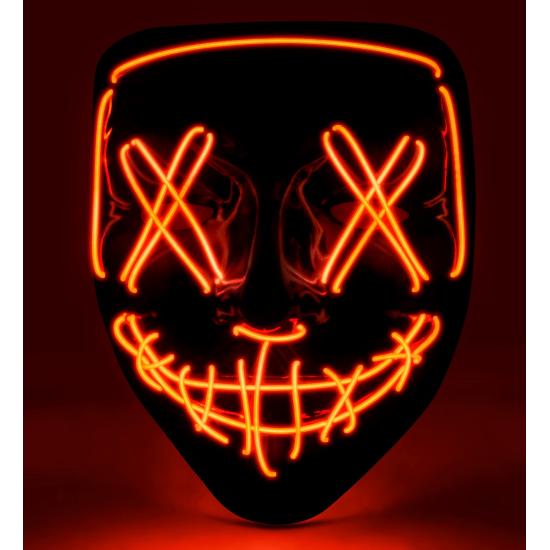Máscara LED aterradora, cara brillante, psicópata, demonio, Halloween