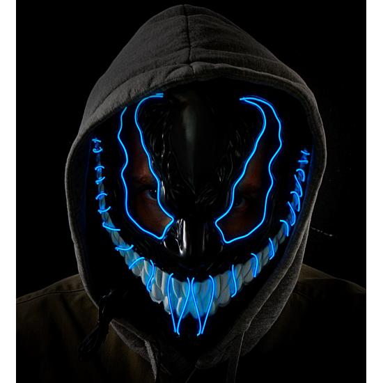 Máscara LED monstruo, cara brillante, mueca de miedo, demonio, Halloween