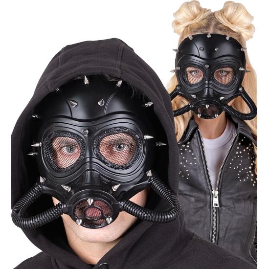 Máscara Steampunk Negra con Pinchos – Disfraz Gótico, Fetish o Postapocalíptico