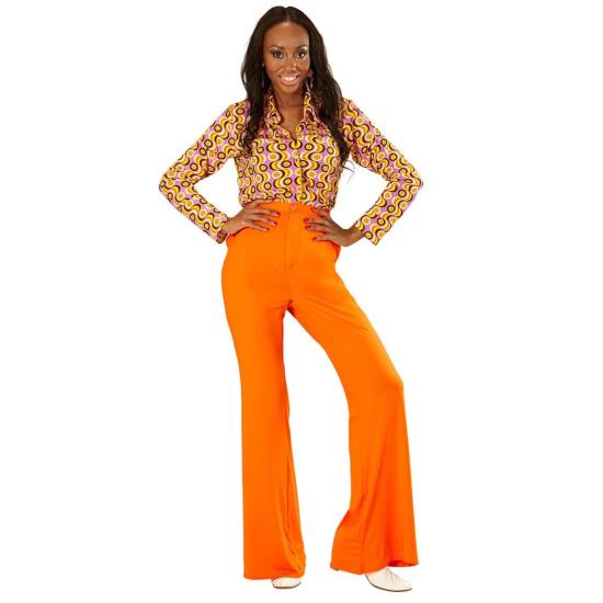Pantalones de Mujer Años 70 Groovy Naranja