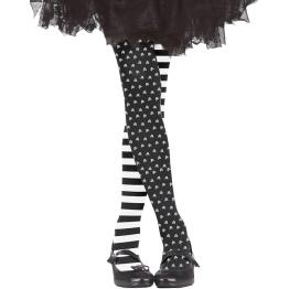 Pantys Gothic Girl Infantil - Medias y Calcetines para Disfraces de Payasos y Góticos en Halloween, Carnaval y Fiestas de Disfraces - Ideal para Niñas