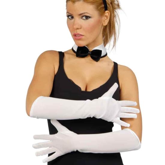 Par de Guantes Blancos 45 cms .