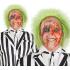 Peluca de Beetlejuice, con cabeza calva de látex