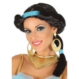 Peluca de princesa Jasmine adulta