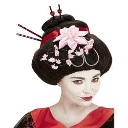 Peluca disfraces Geisha lujo.