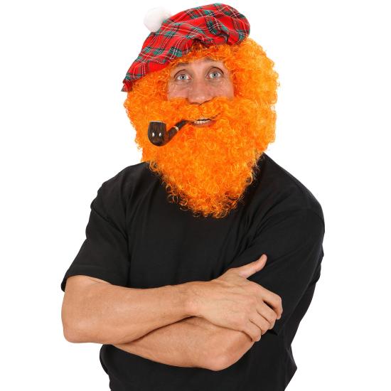 Peluca Escocesa y Barba naranja