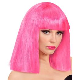 Peluca Flequillo Showgirl Fucsia