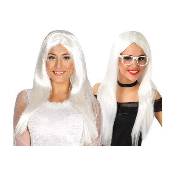 Peluca melenas blancas fashion