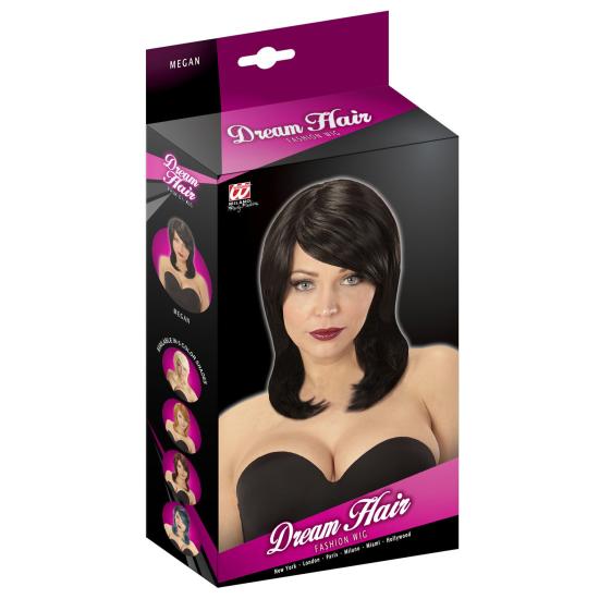 Peluca Morena de Media Melena con Flequillo Premium