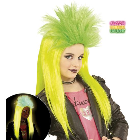 Peluca disfraz Punky Fluorescente