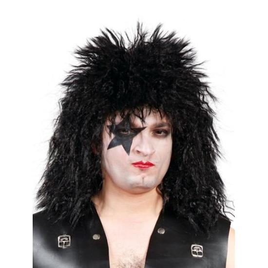 Peluca Negra Estrella del Rock .