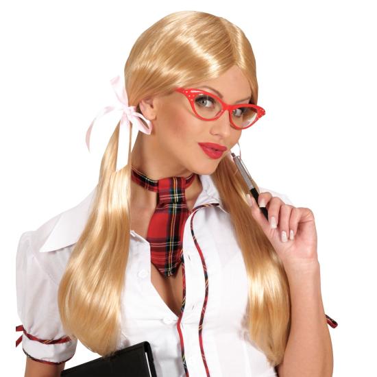 Peluca Rubia Colegiala coletas