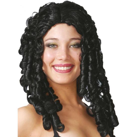 Peluca Tirabuzones Negra