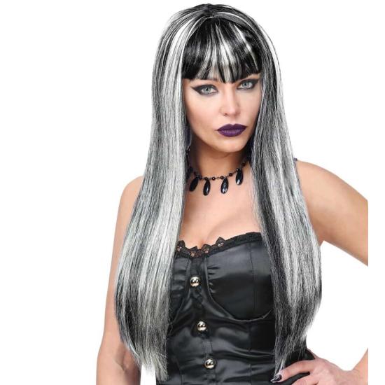 Peluca de Vampira Negra y Blanca