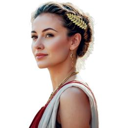 Pinza de Pelo Laurel Metálica Dorada – Accesorio de Disfraz para Fiestas de Época, Carnaval y Halloween