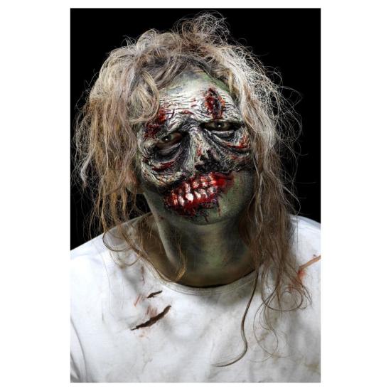 Prótesis de látex de espuma, ojo de zombi, Verde, con adhesivo