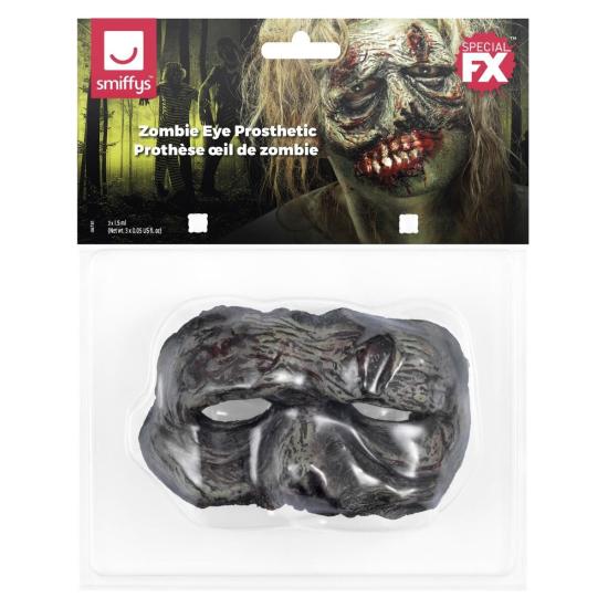 Prótesis de látex de espuma, ojo de zombi, Verde, con adhesivo