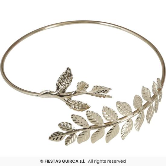 Pulsera Metálica de Laureles - Accesorio de Diosa Griega o Romana