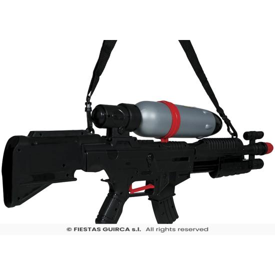 Rifle Lanzador de Agua (72 cm) - Juguete de Arma de Fuego para Fiestas de Verano y Graduación - Ideal para Cumpleaños y Despedidas de Soltero - Niños y Adultos - Negro Plata