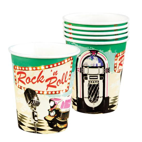 Set 6 Vasos Rock 'n Roll Grease