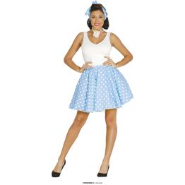 Set adulto Pin Up falda Azul Cielo