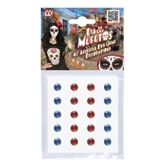 Set de 40 Gemas Adhesivas decorativas Ojos Azul/Ámbar