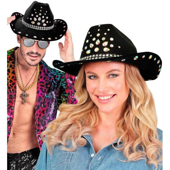 Sombrero Cowboy con Brillantes para Fiesta o Disfraz – Adulto Unisex