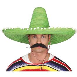 Sombrero Mexicano paja 60 cms Verde