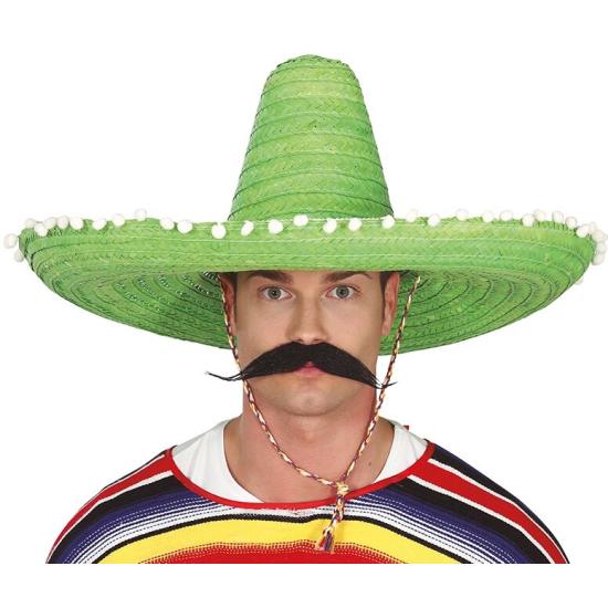 Sombrero Mexicano paja 60 cms Verde