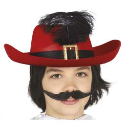 Sombrero Mosquetero Rojo Infantil