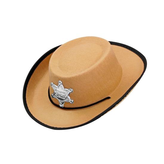 Sombrero Vaquero Marrón clarito Sheriff infantil