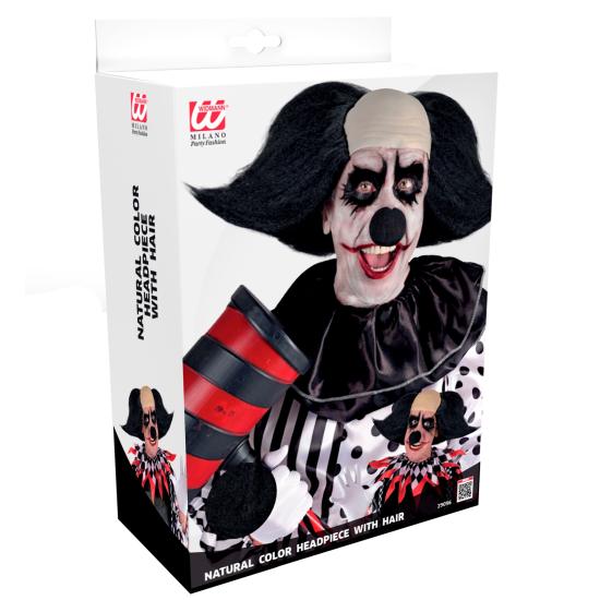 Tocado de Payaso Siniestro con Pelo Negro