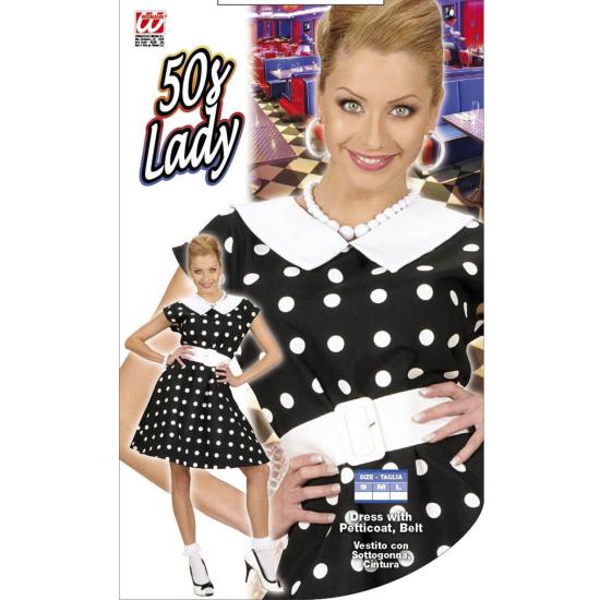 Vestido  Años 50 Negro para adulta